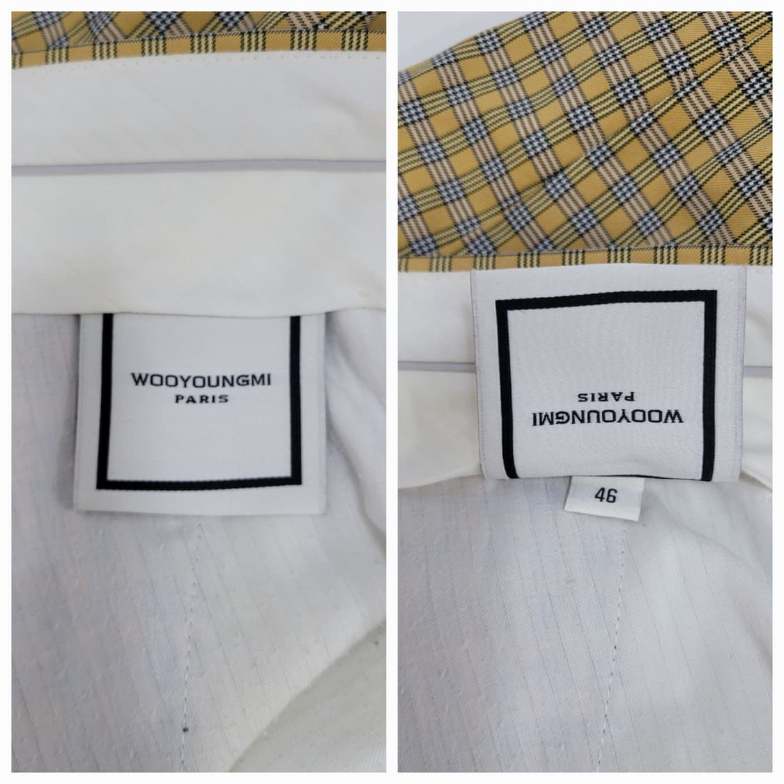 WOOYOUNGMI 우영미 타탄 체크 패턴 팬츠 / 남 76 옐로우
 상품이미지8