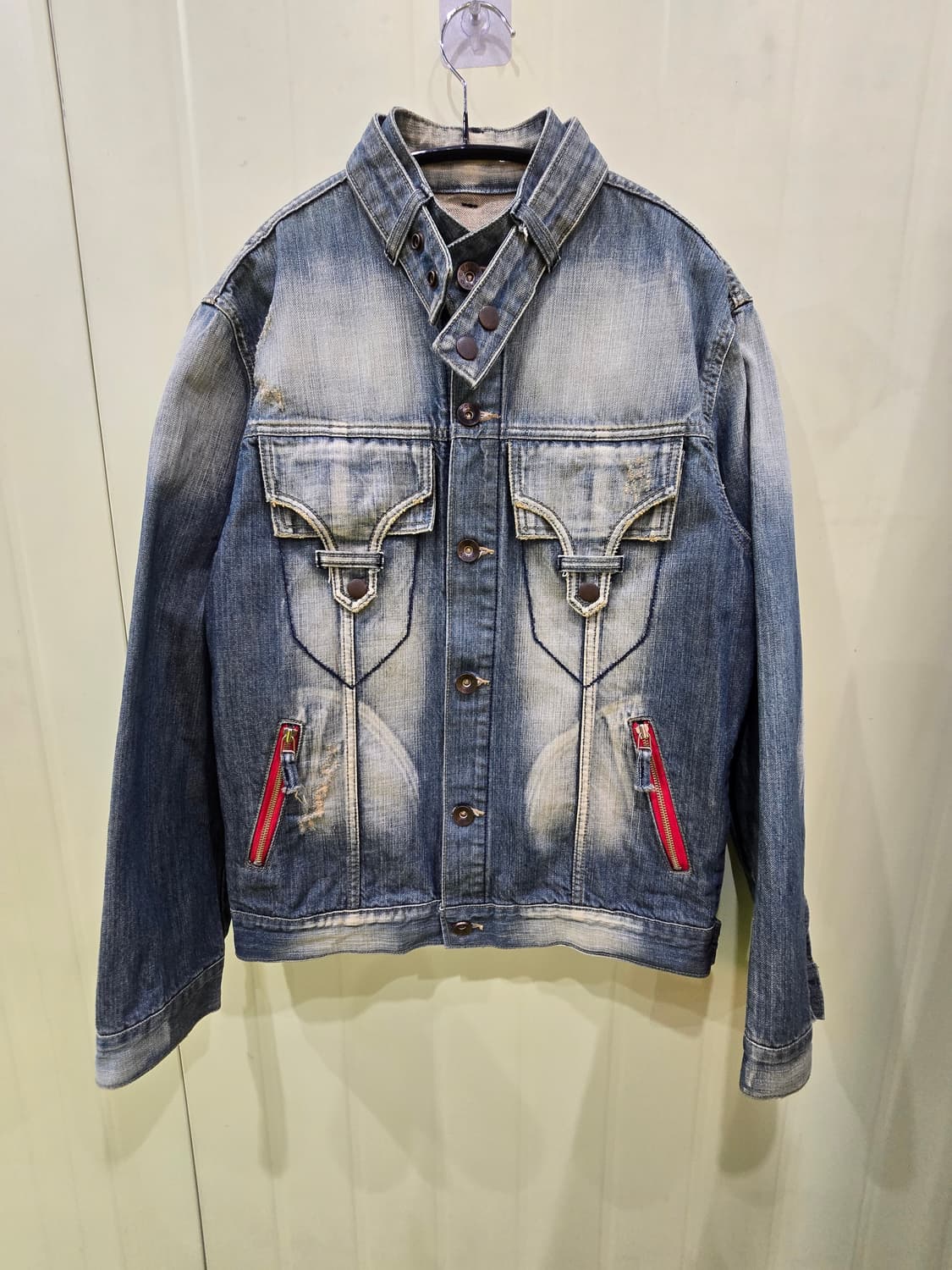 Cony Cuny 빈티지 Y2K  워싱 데님 자켓 청자켓 상품이미지10