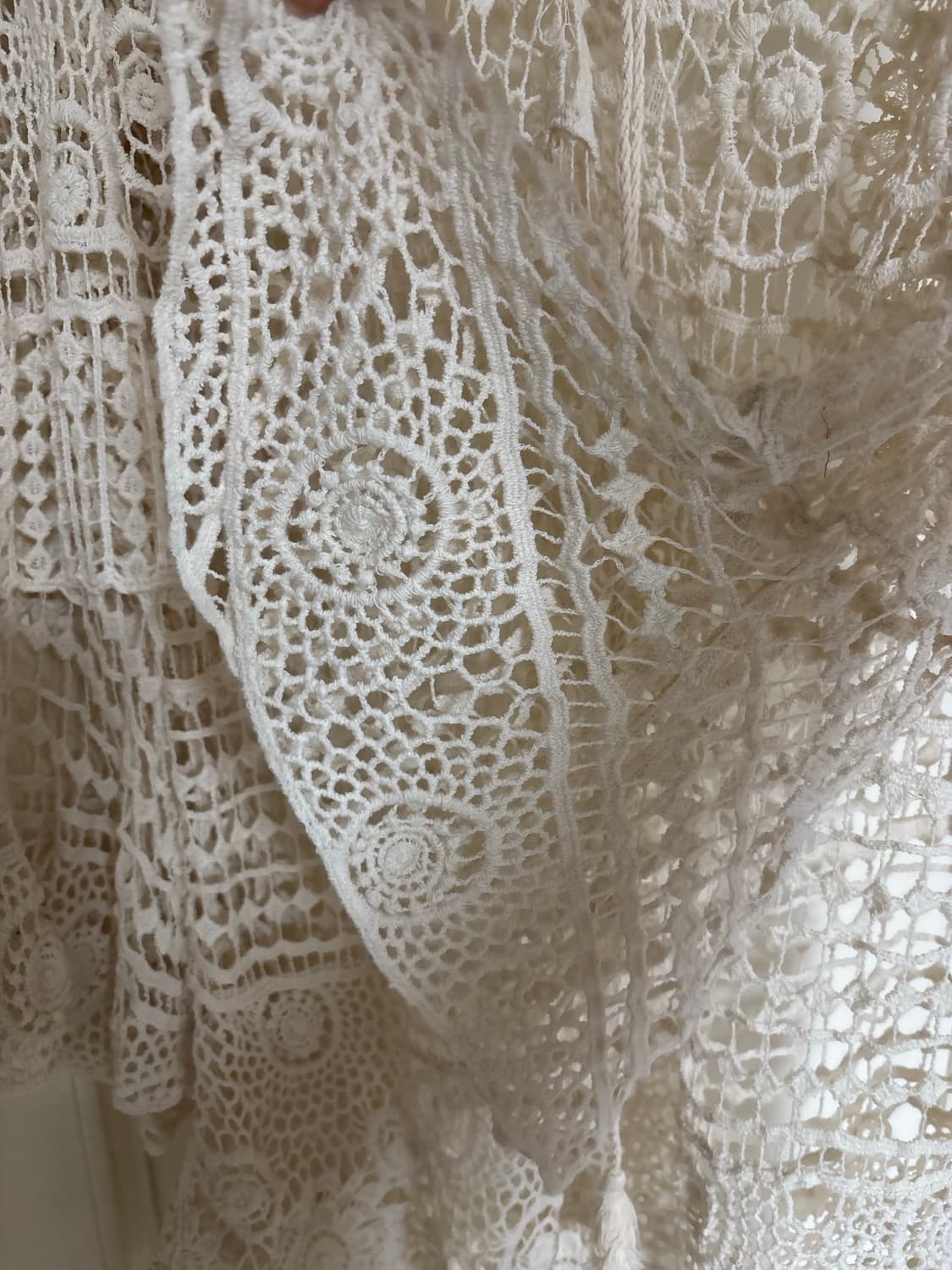 보헤미안 에스닉 크로셰 레이스 커버업 블라우스 비치 튜닉  상품이미지4