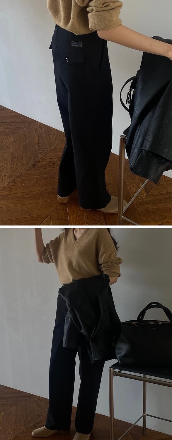 킨다베이지 클래식 코튼 블랙 팬츠(M) 상품이미지3