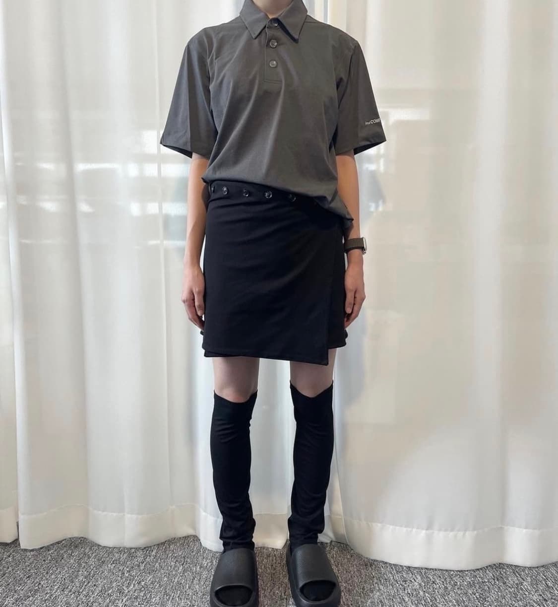 지초이 22-003 펜 포켓 폴로 셔츠 블랙 상품이미지3