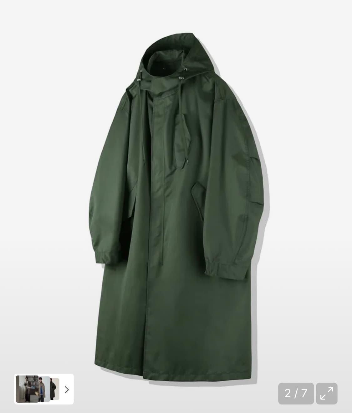 케이엔드 KND M-51 피쉬테일 오버사이즈 코트 올리브카키 상품이미지1