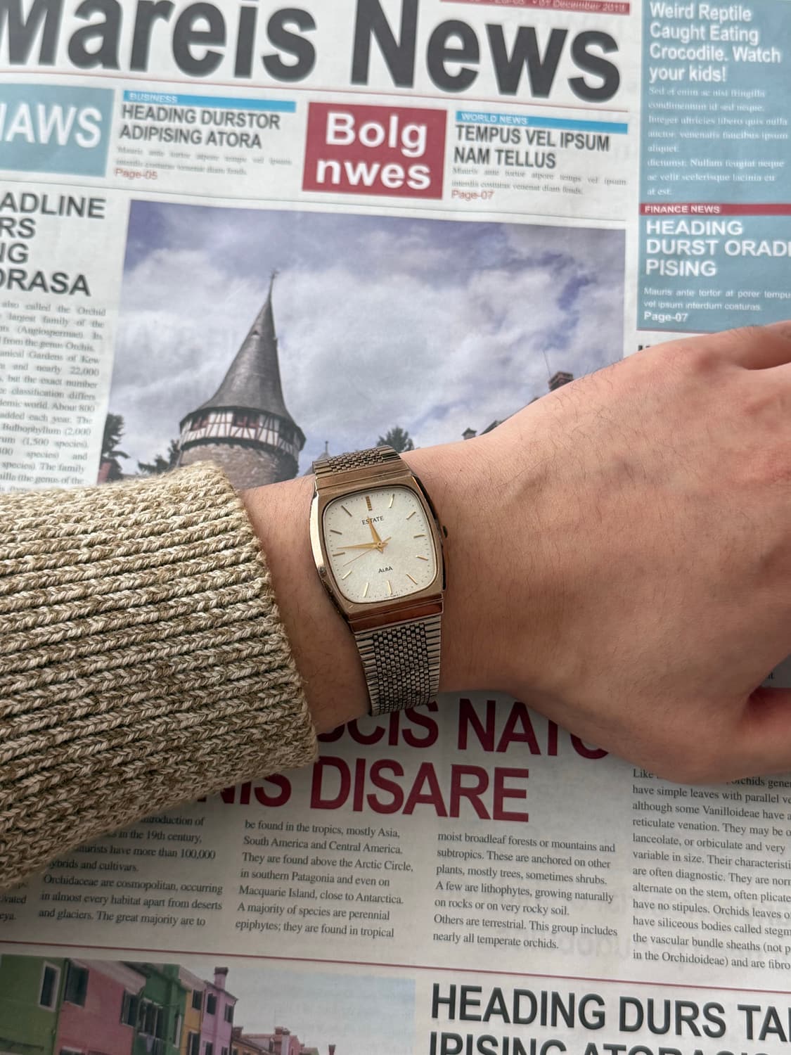 세이코 Seiko ALBA Estate 쿼츠 스퀘어 프로스티드 다이얼  상품이미지5