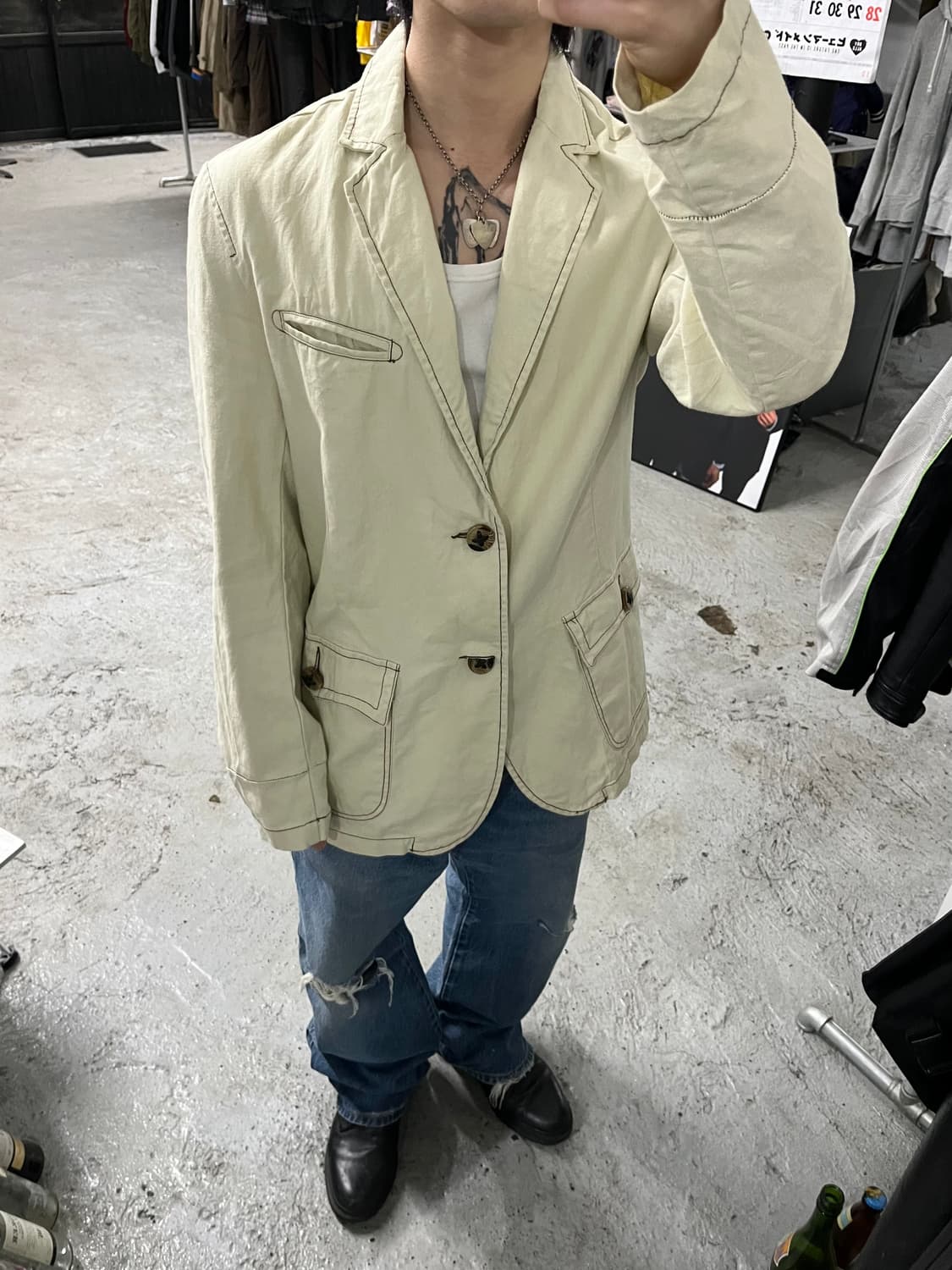 never seen thing linen blazer 상품이미지3