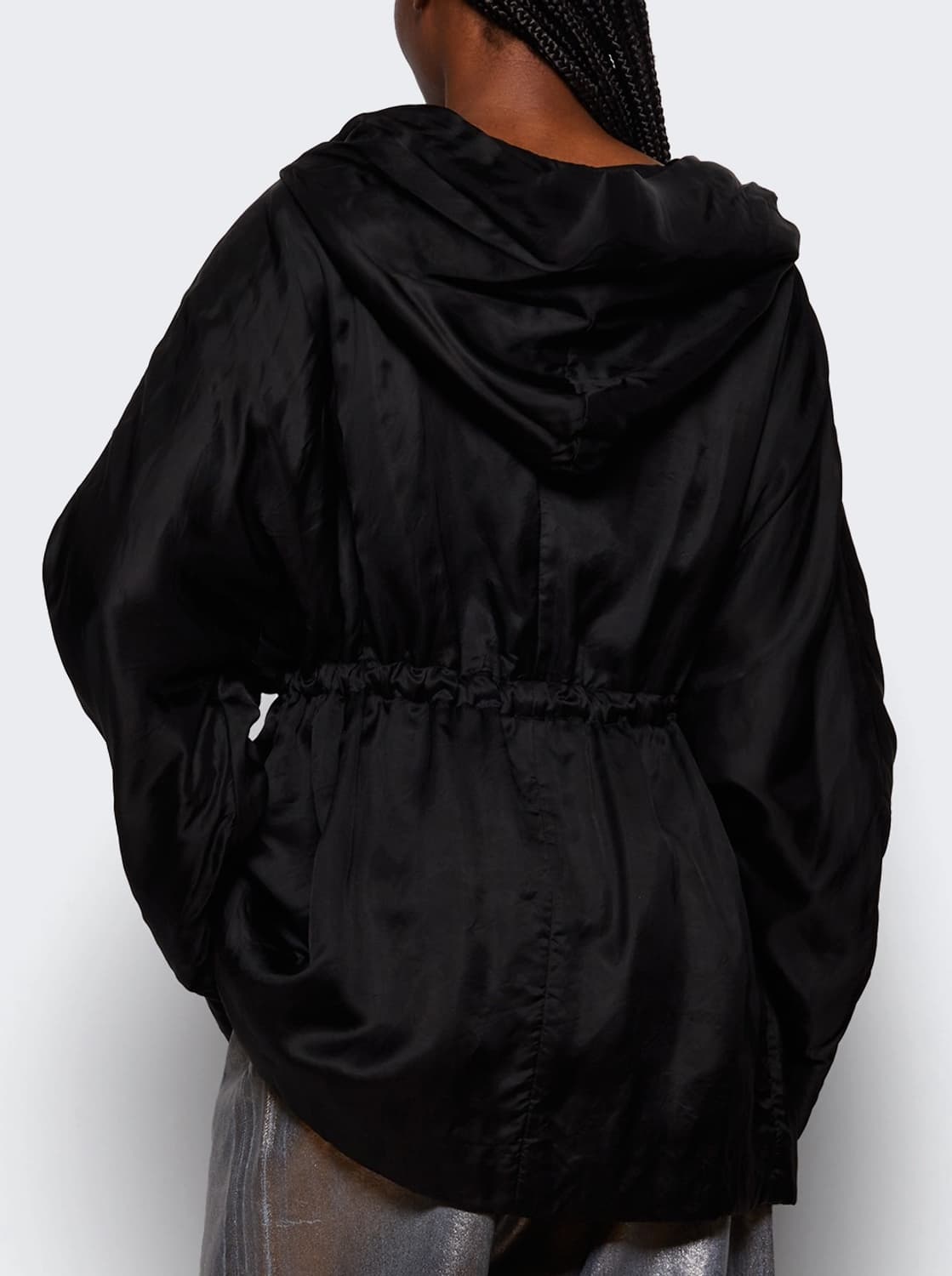 [F]릭오웬스 드로스토링 헴 후드 자켓/블랙 상품이미지4