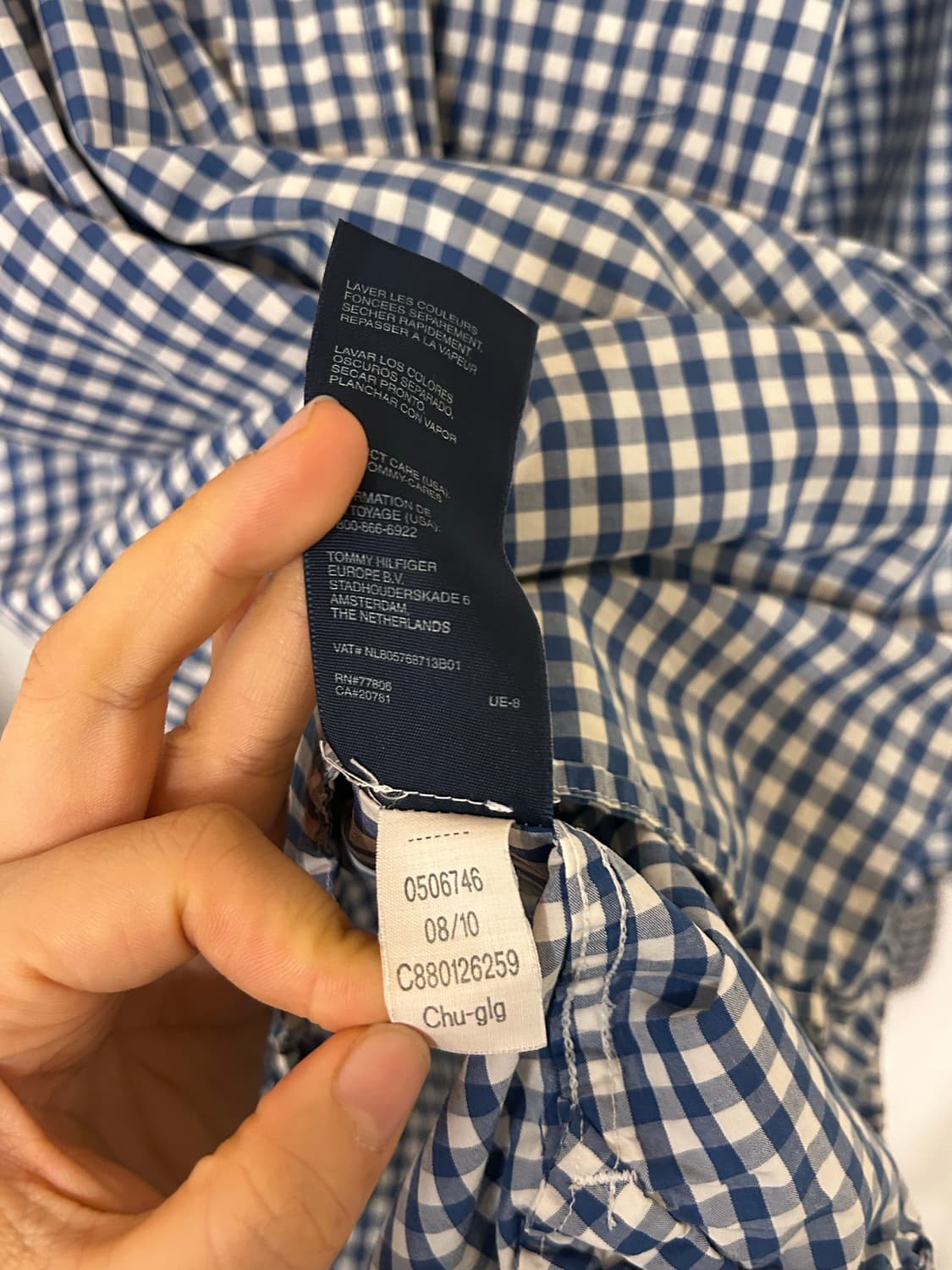 타미힐피거 깅엄 체크 셔츠 S (실측100) 상품이미지6