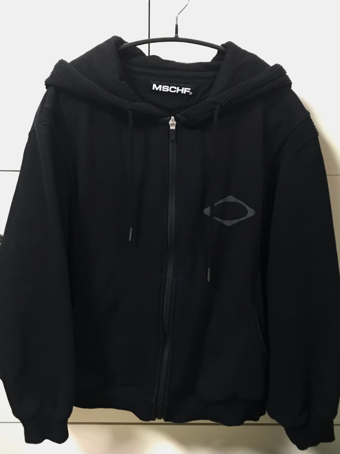 미스치프 와플 후드집업 블랙 상품이미지1