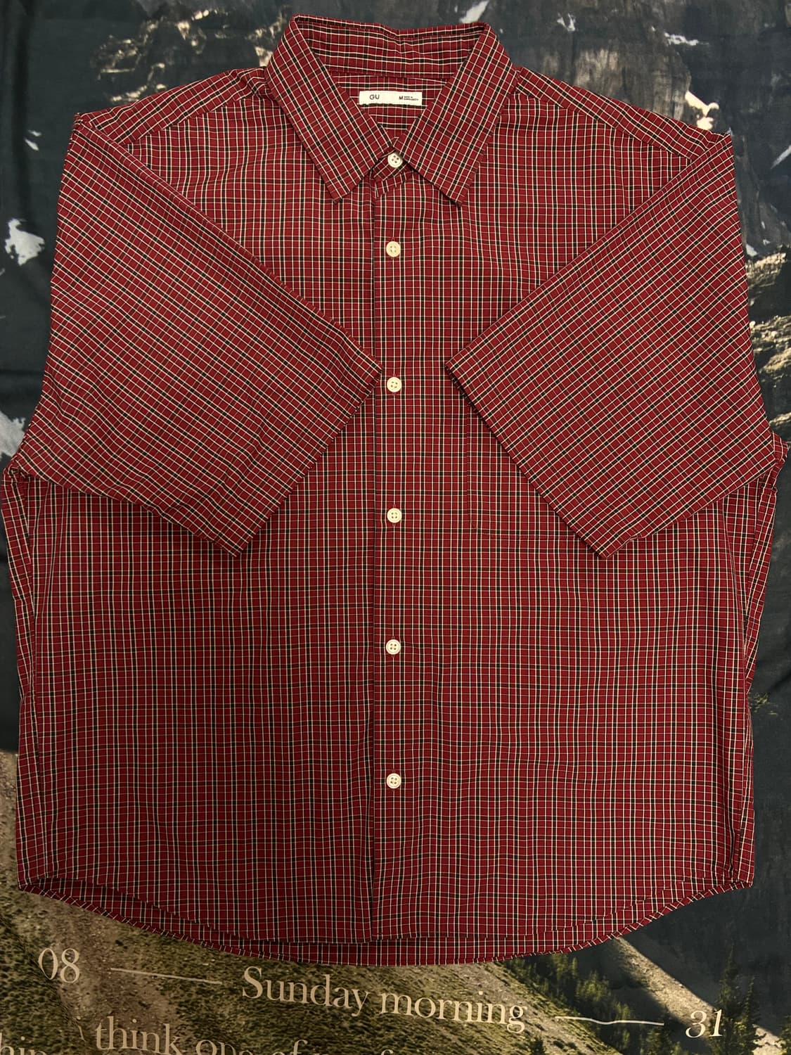 GU 지유 반팔 체크셔츠 M 상품이미지1