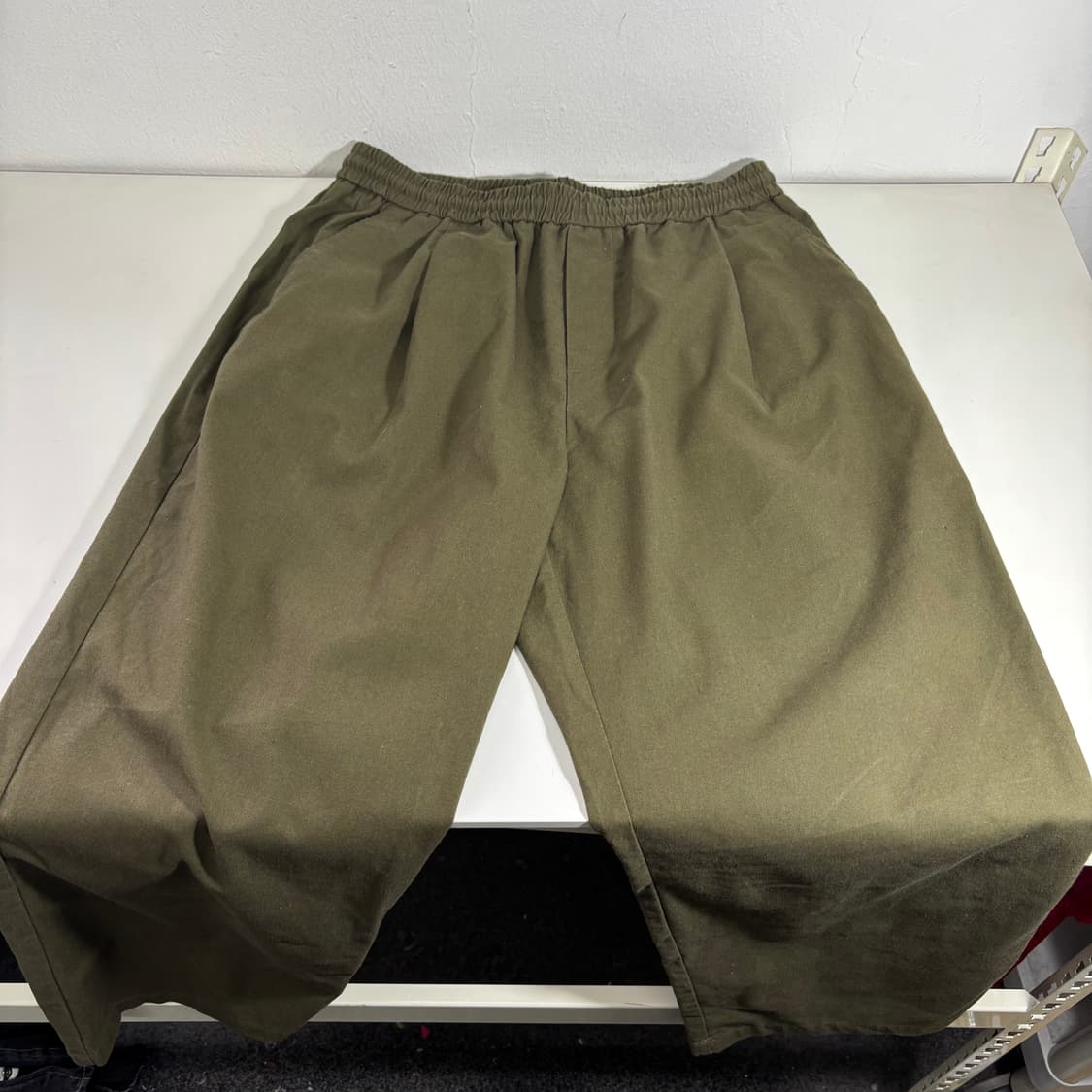 L-XL 어반드레스 카키 와이드핏 코튼린넨 밴딩팬츠 상품이미지2