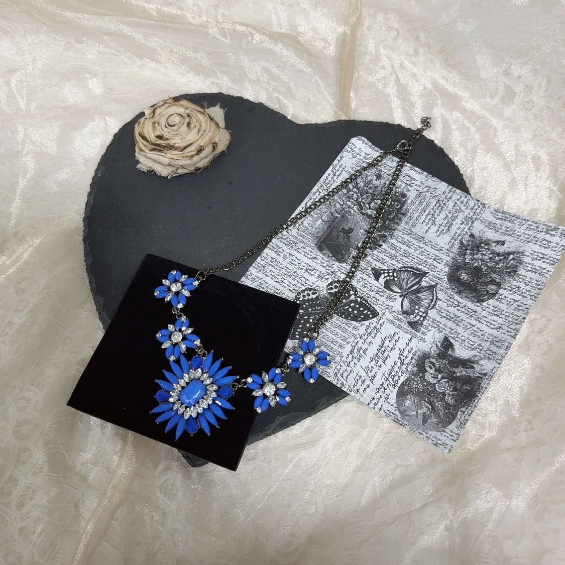 빈티지 블루 오리엔탈 쿠바체인 목걸이 상품이미지2