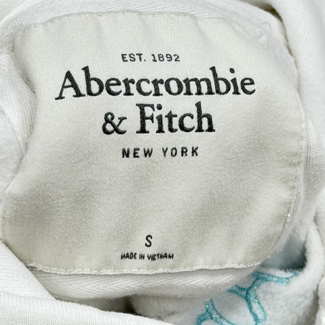 아베크롬비 빈티지 Y2K 스펠로고 기모 후드집업 화이트 S 상품이미지4