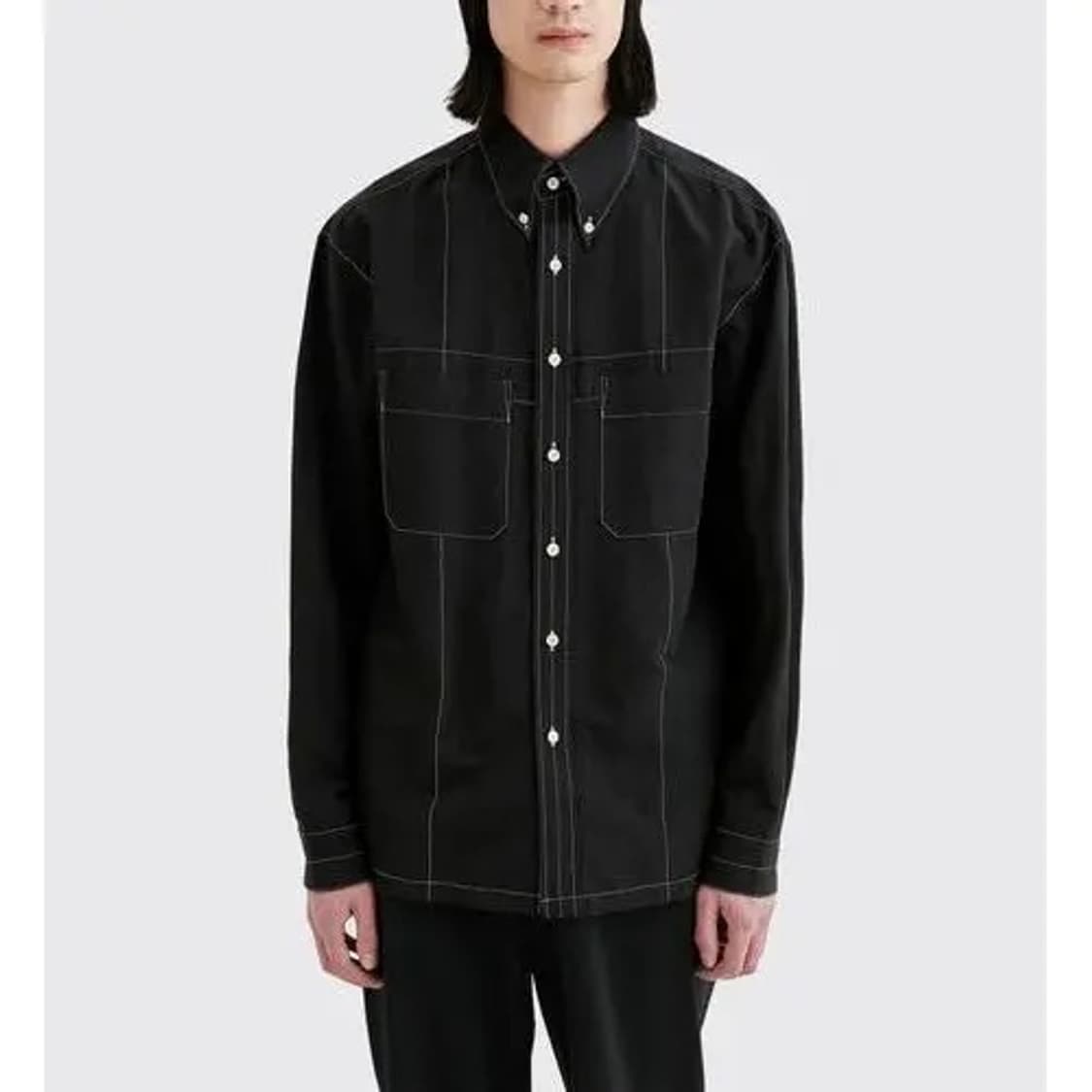 르메르/블랙 스티치 밀리터리 셔츠/46 상품이미지2