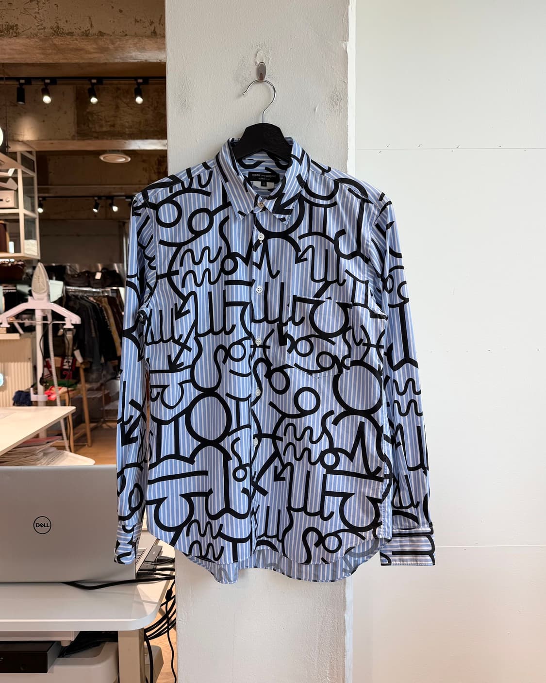 꼼데가르송 옴므 플러스 AD2012 블루 스트라이프 패턴 셔츠  상품이미지2