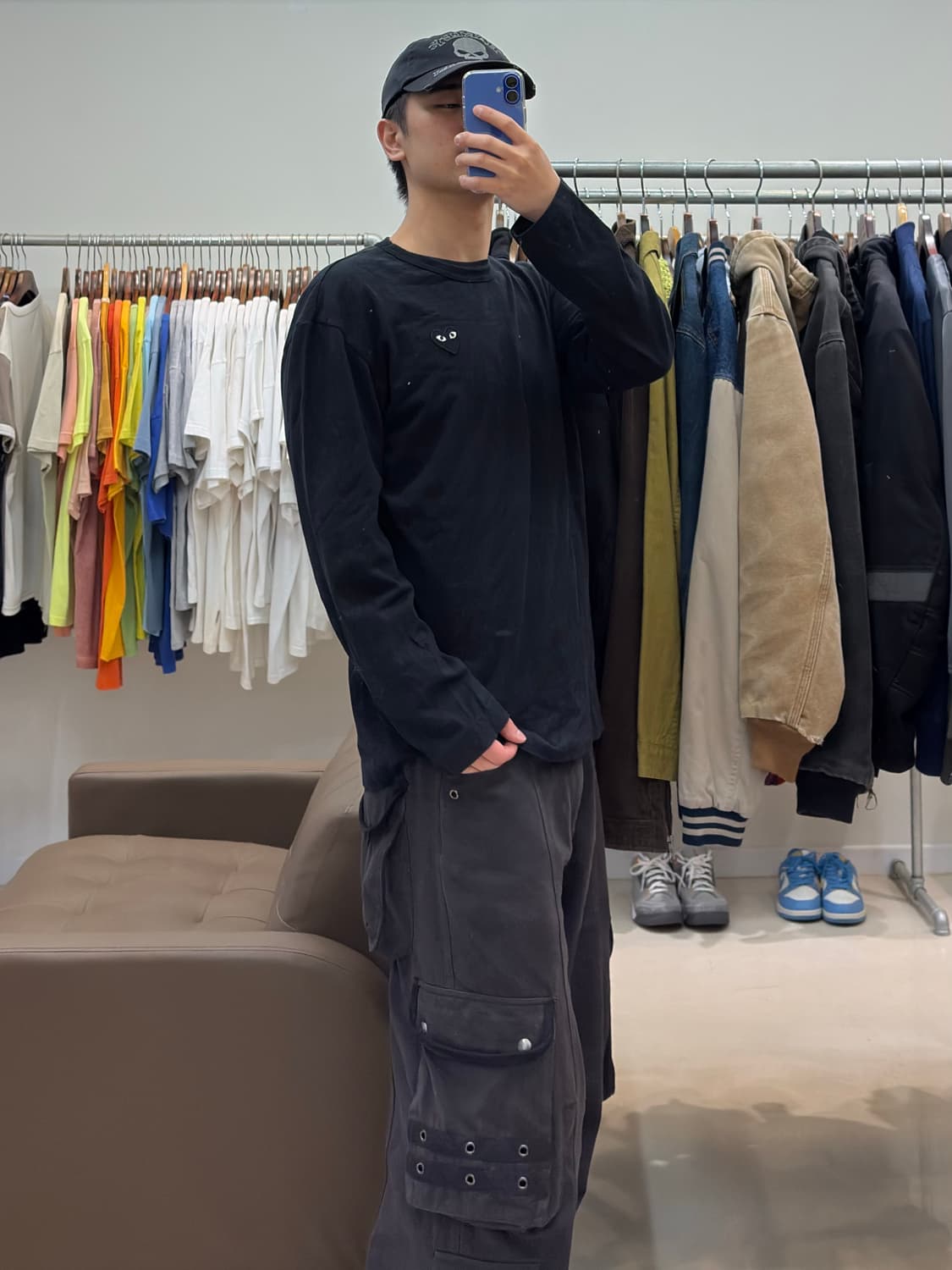 꼼데가르송 블랙 하트 롱슬리브 티셔츠 상품이미지8