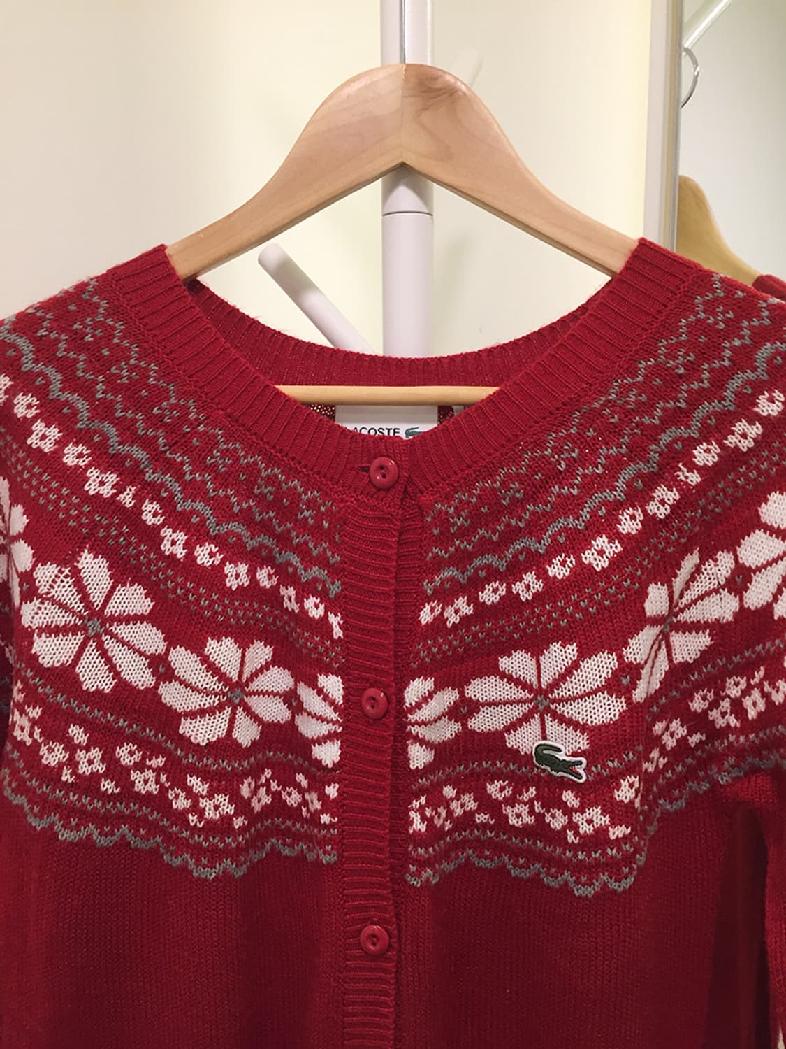 여성 라코스테 노르딕패턴 가디건 95 상품이미지4