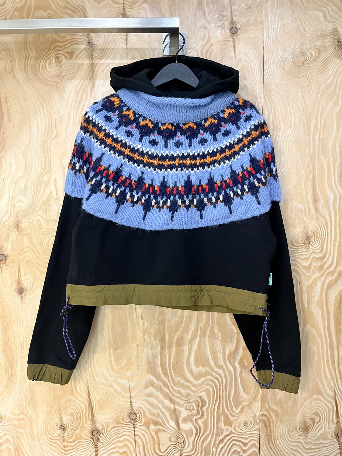 앤더슨벨 노르딕 콤보 크롭 니트 후디 상품이미지1