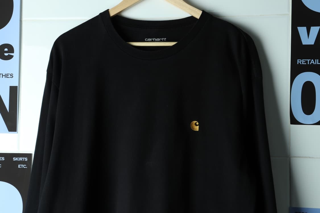 (XL-2XL) 칼하트 긴팔티셔츠 블랙 루즈 무지 로고-H32714 상품이미지3