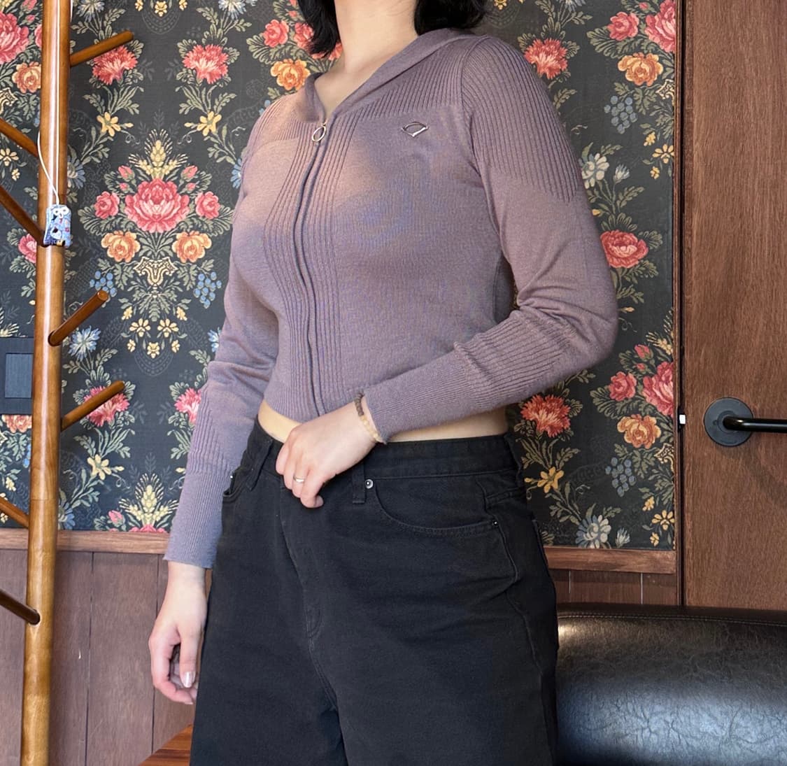 미스치프 롬버스 니티드 후드 로지브라운 상품이미지1