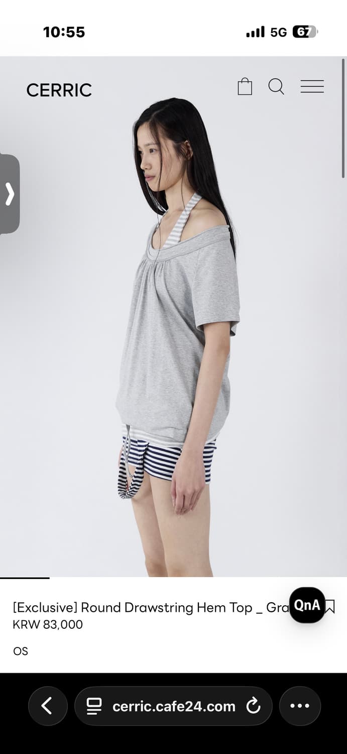 [공홈 exclusive] Round Drawstring Hem Top 상품이미지2