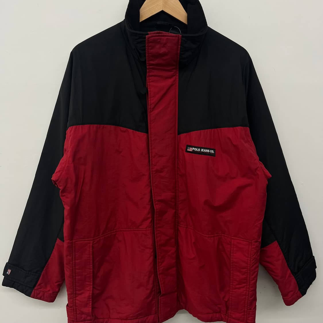 폴로진 컴퍼니 레드 블랙 배색 자켓 남L 상품이미지2