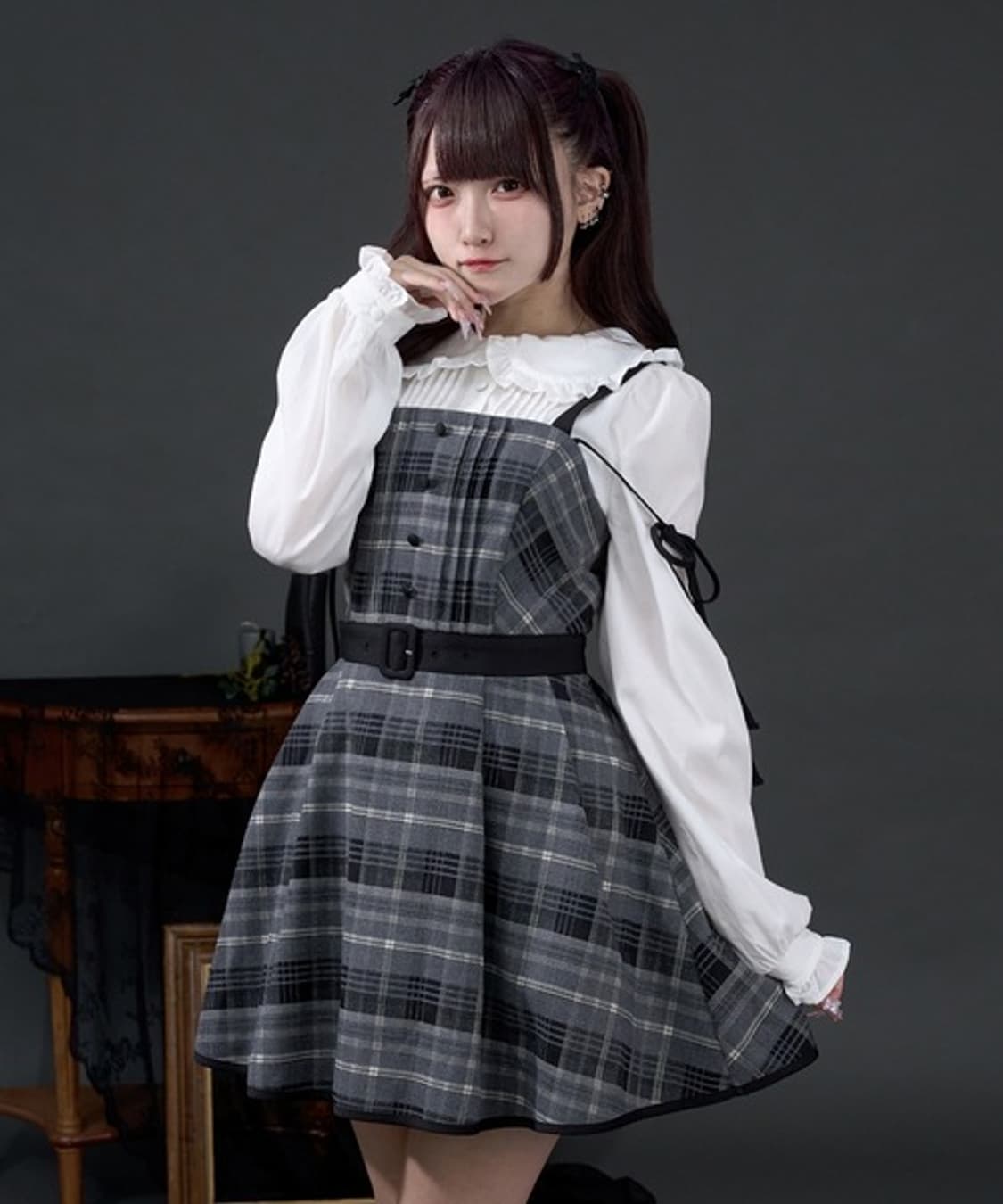 Palefy 팔엘피 코르셋 프릴 블라우스 | 양산형 양지뢰 지뢰계 상품이미지6