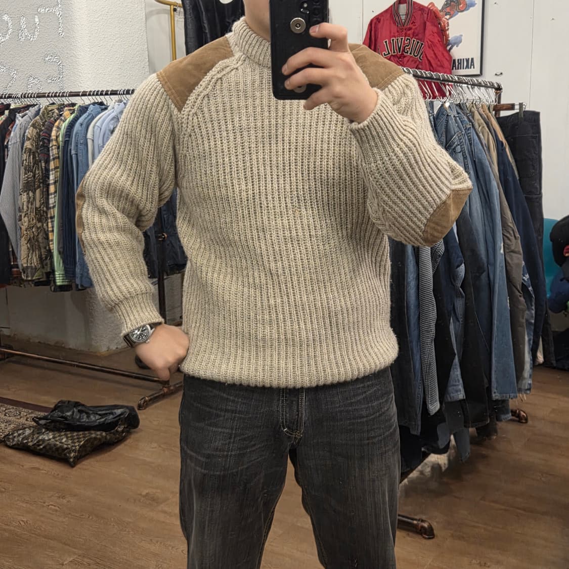 하이랜드 울 코만도 니트 m made in england  상품이미지6