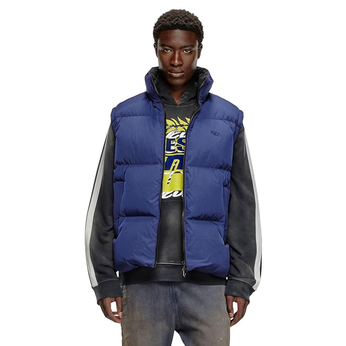 [새상품][46] 디젤 라빌 패딩 베스트 블루 상품이미지2