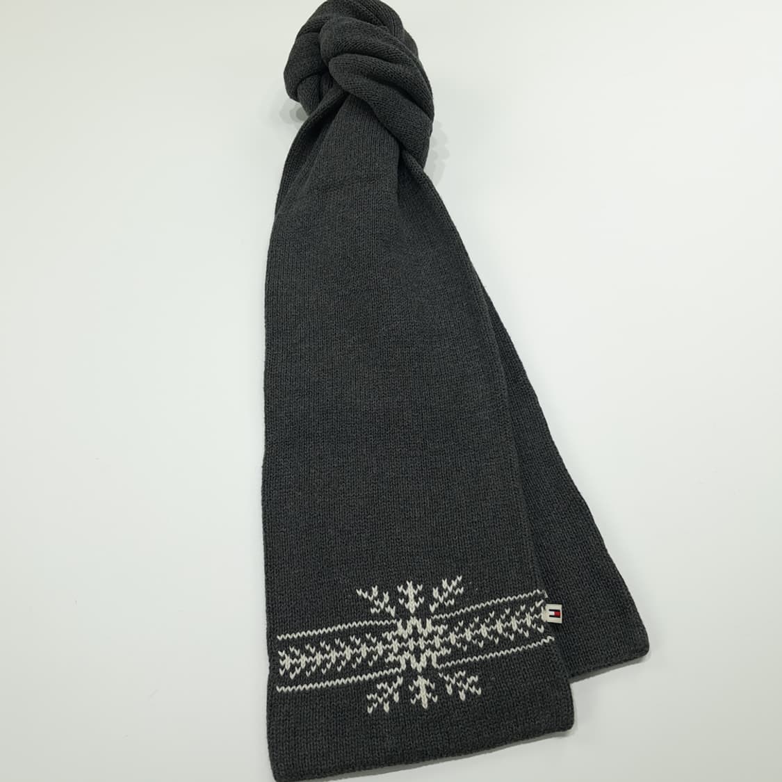MX236 타미힐피거 그레이 노르딕 코튼 니트 목도리 머플러 상품이미지2