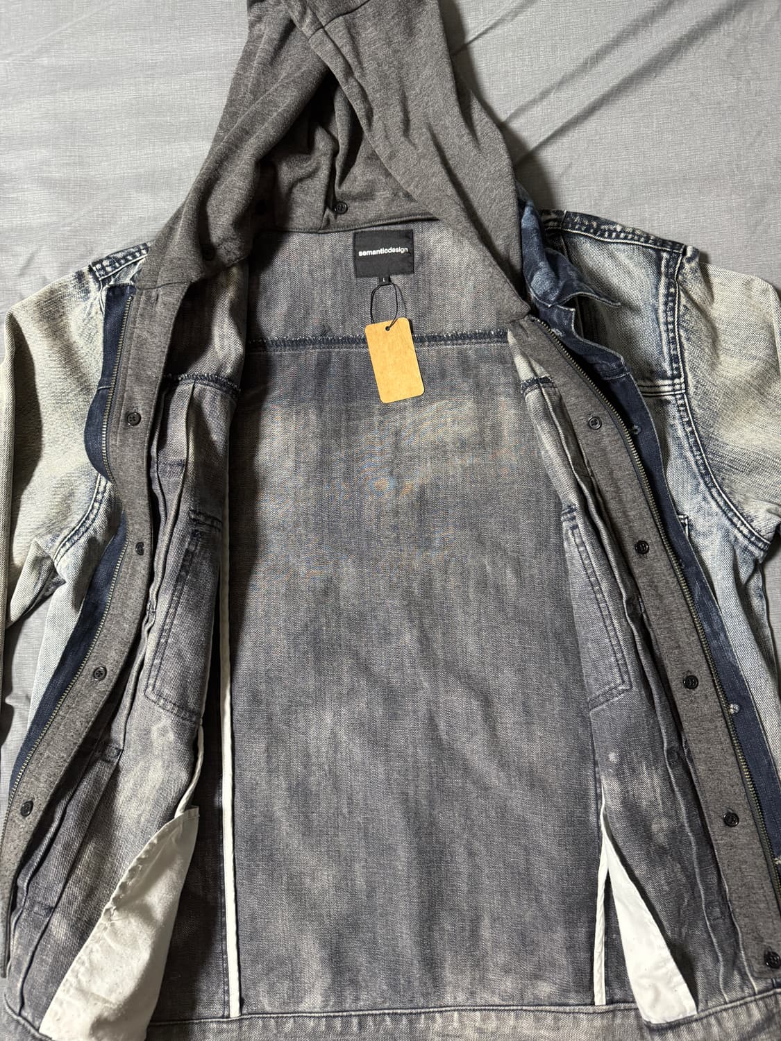 semantic design 데님 후드 자켓 L-XL 상품이미지2