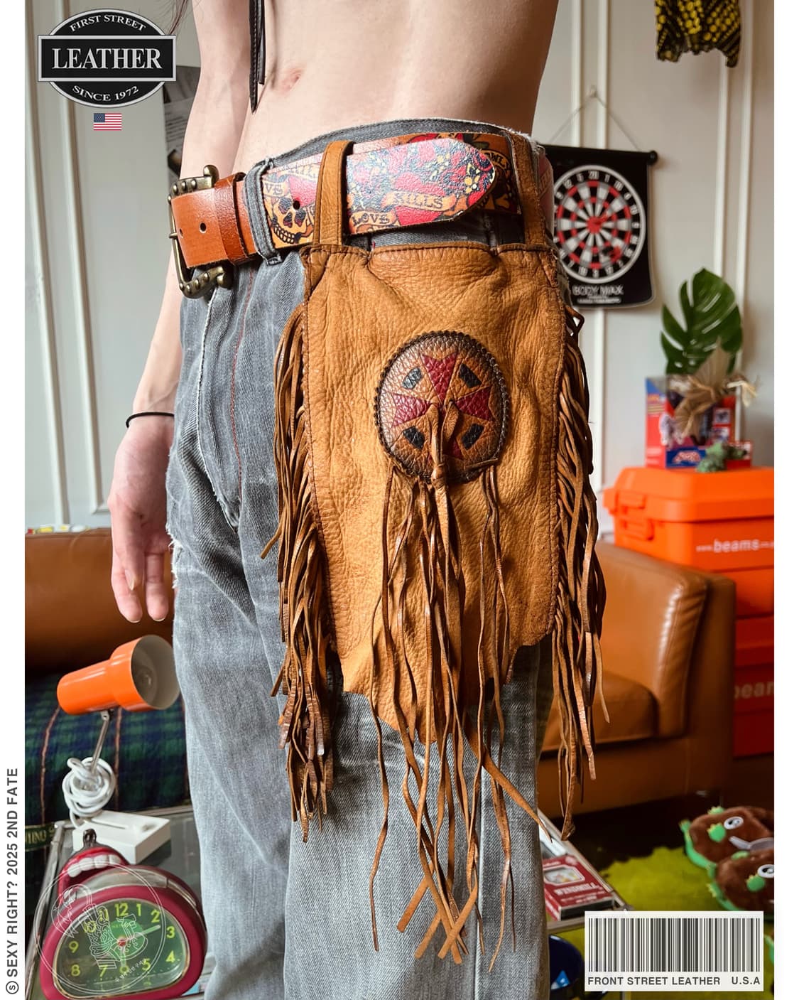 Native American Deer Skin Fringe Bag 상품이미지1