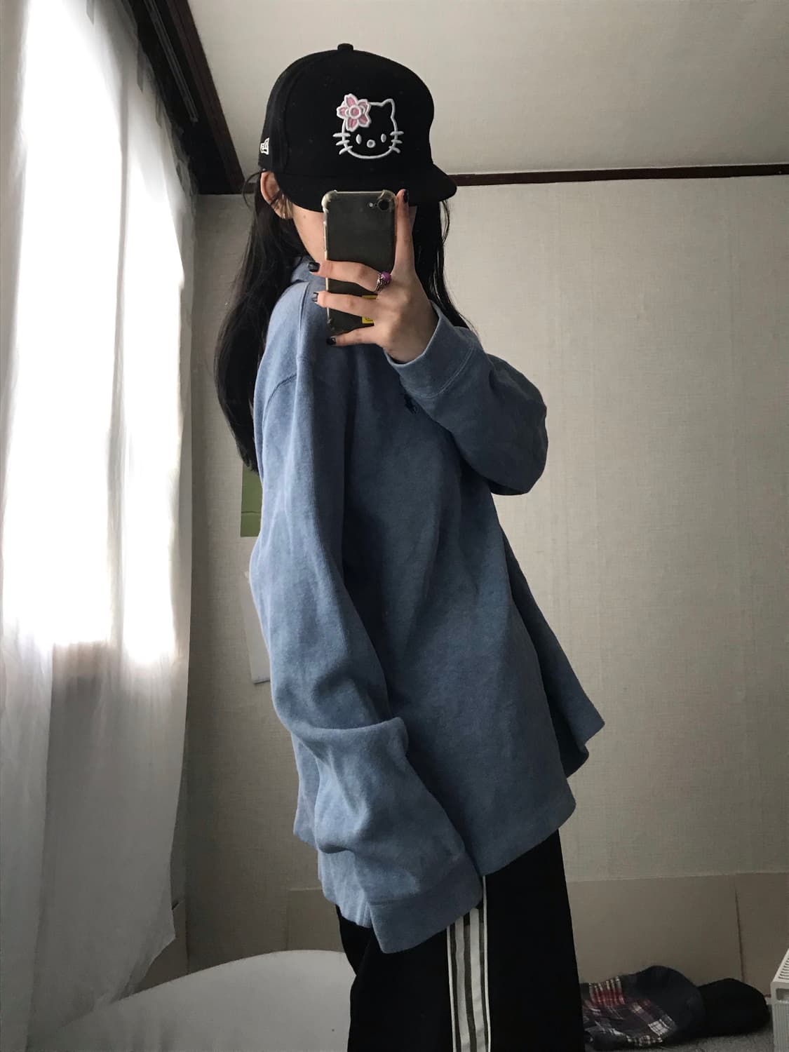 폴로 연하늘 오버핏 반집업 상품이미지4