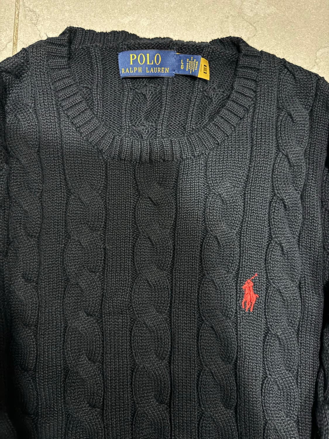 [당일출고,L사이즈] 폴로 케이블 네이비 니트 상품이미지2