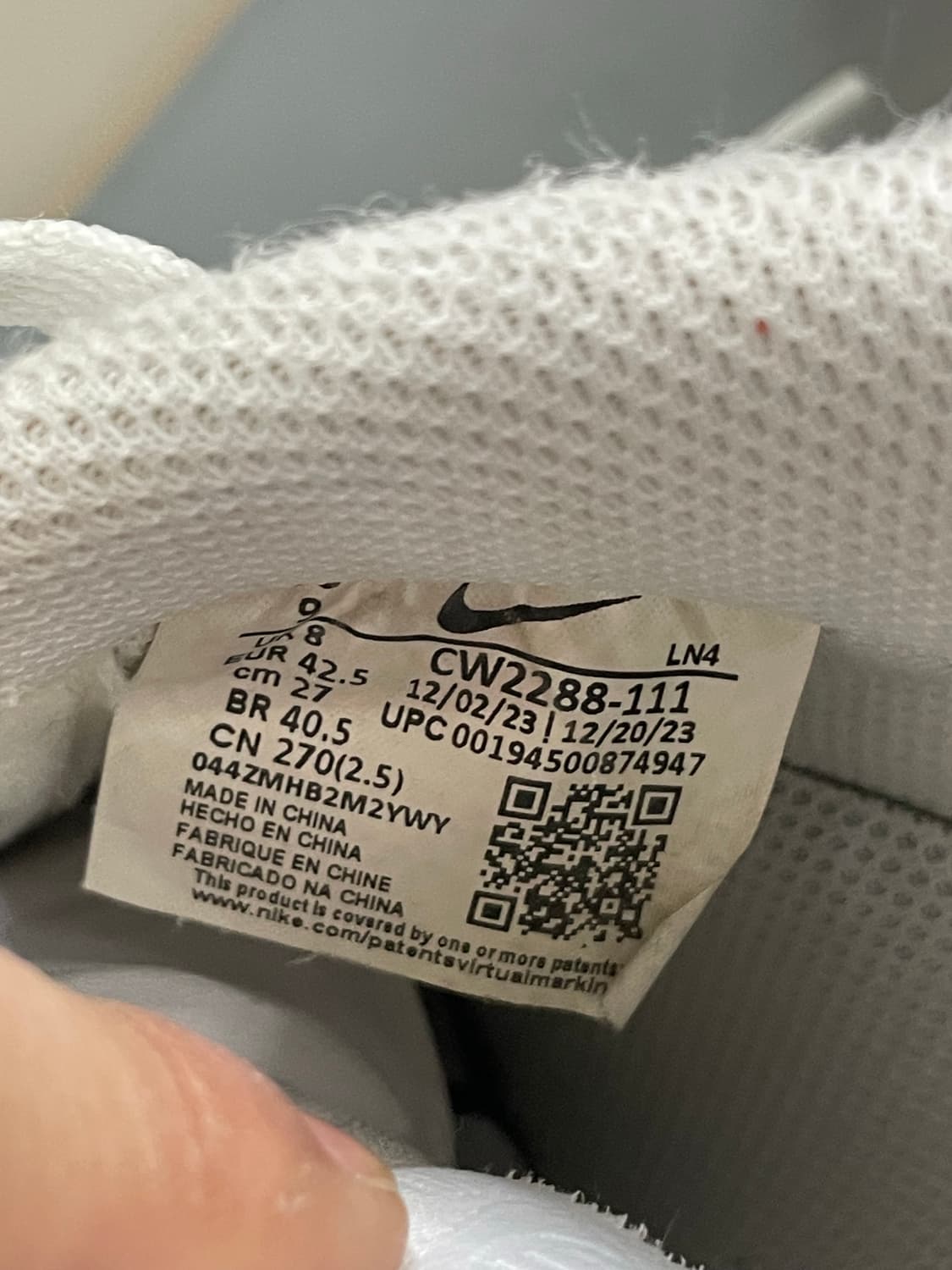 나이키 에어포스1 로우 화이트 270 상품이미지9