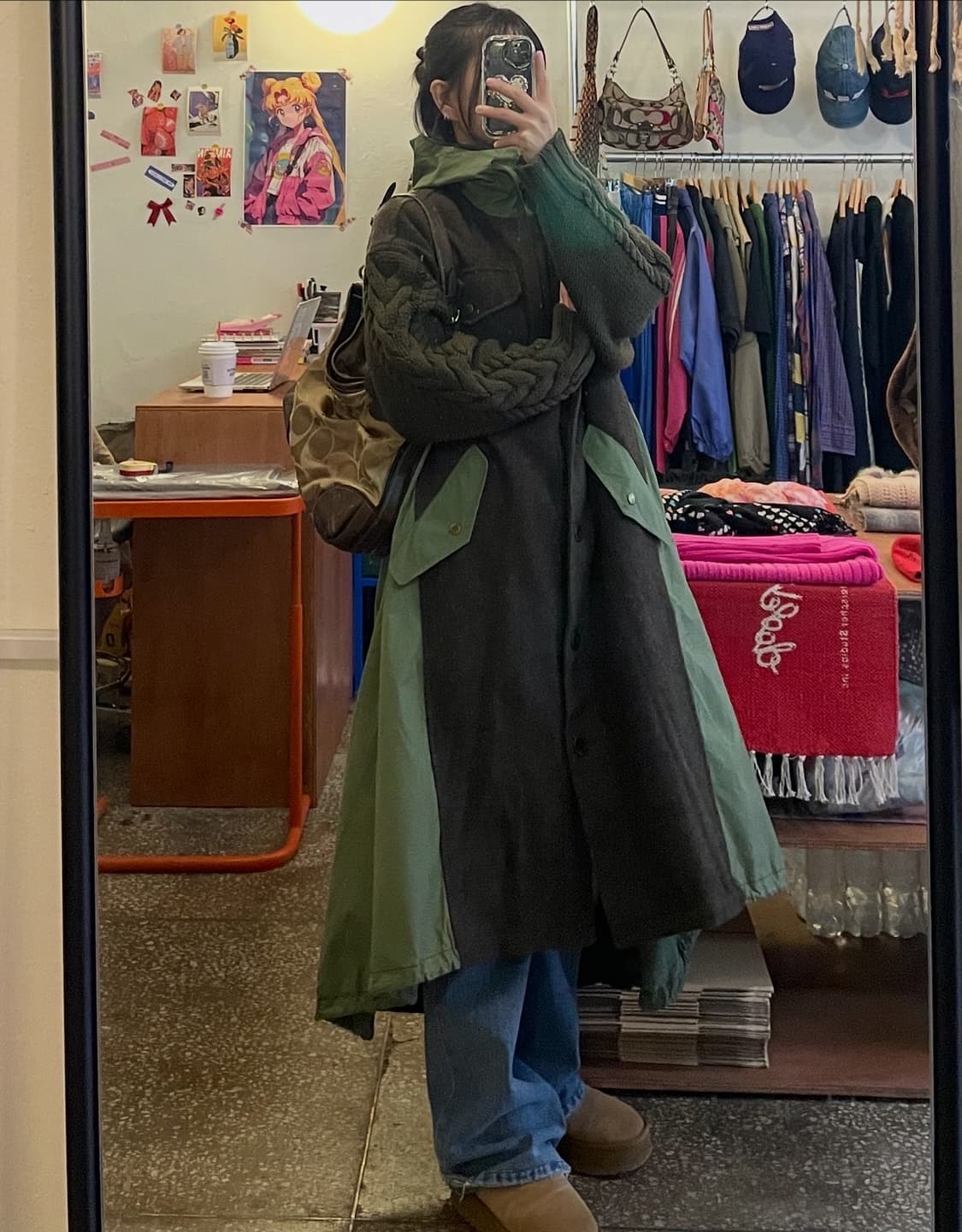 배색 야상코트 [무배] 상품이미지1