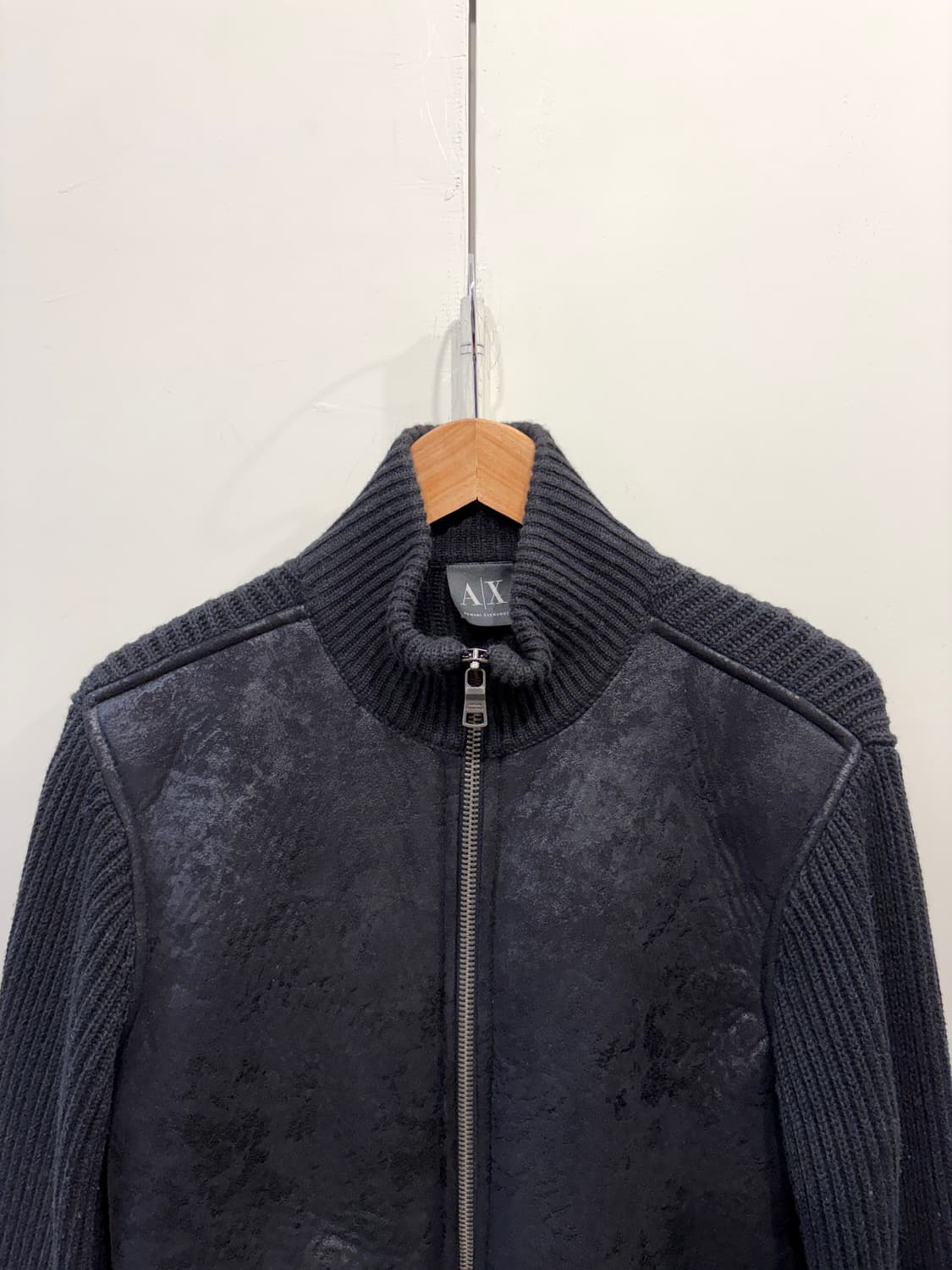 아르마니 익스체인지 니트 스웨이드 집업 자켓 상품이미지3