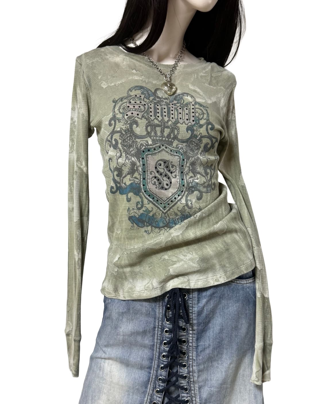 Y2k 슬림핏 그런지 탑 상품이미지3