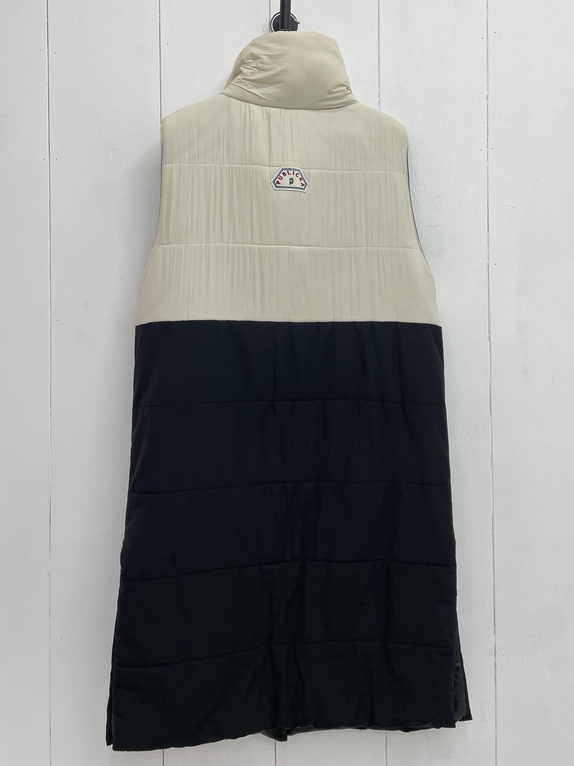 퍼블리카 엑스 하이넥 배색 롱 패딩 조끼 상품이미지6