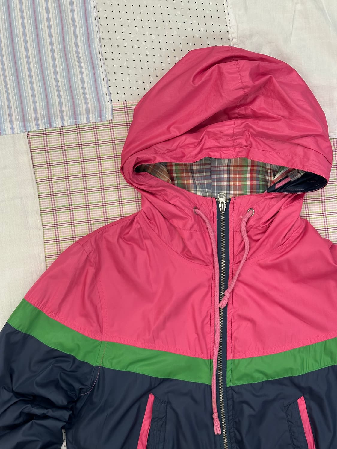 컬러 믹스 후드 집업 자켓  상품이미지7