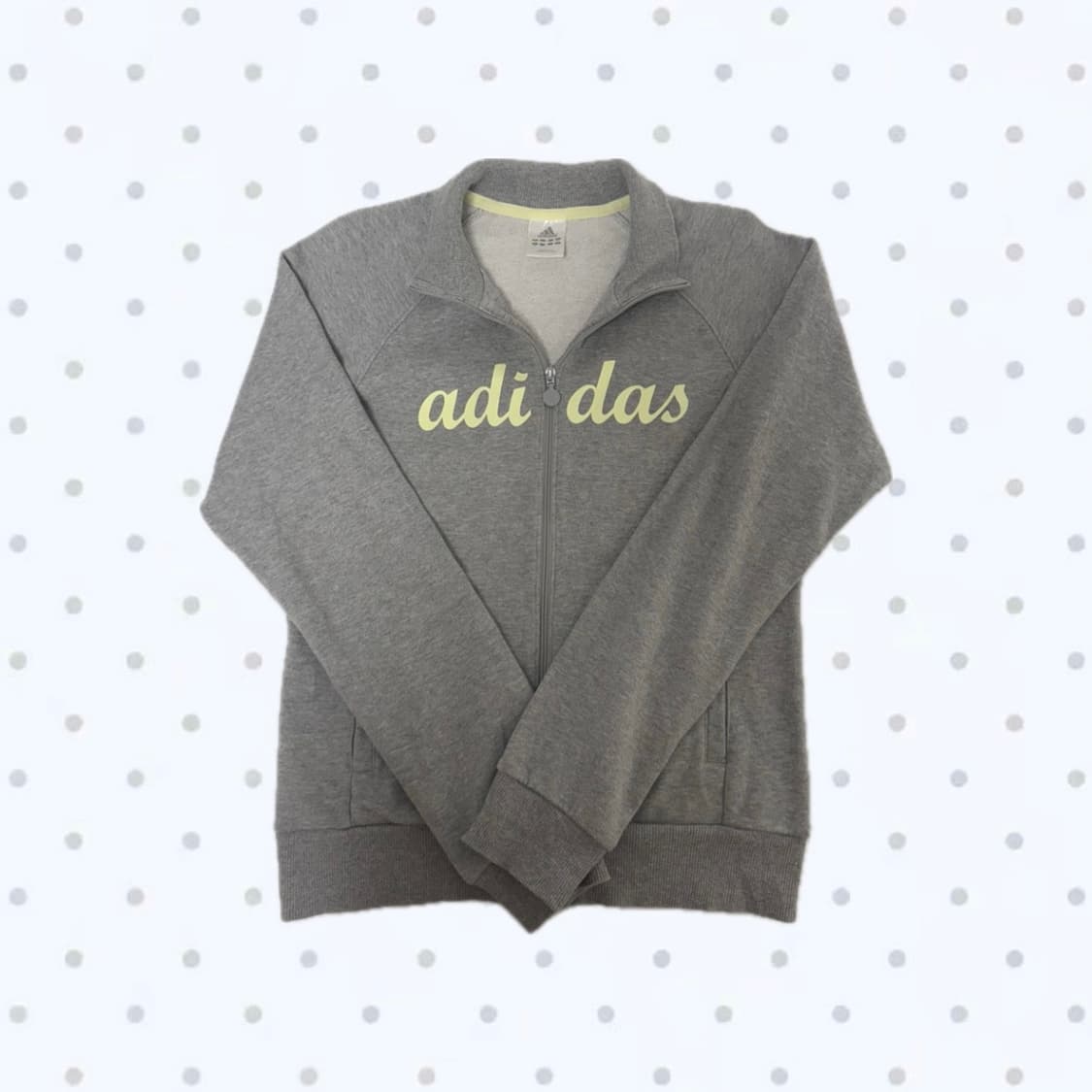 아디다스 그레이 레터링 면집업 재팬 L사이즈 판매합니다! 상품이미지1