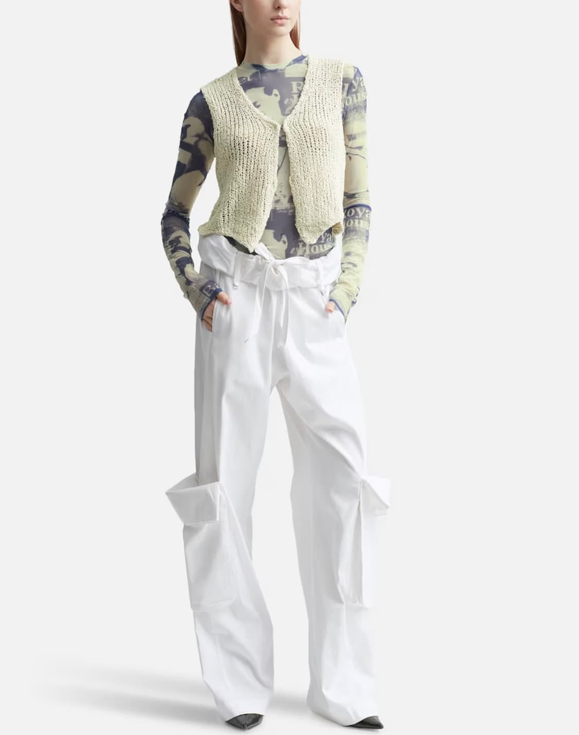 더오픈로덕트 롤드 웨이스트 카고 팬츠 바지 화이트 1 상품이미지6