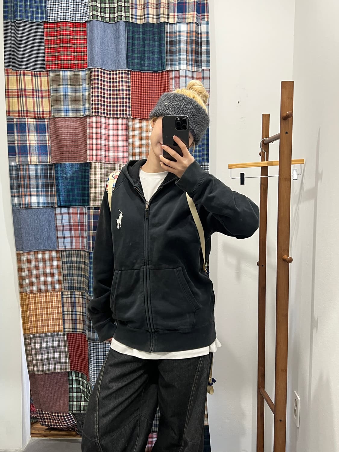 폴로 빅포니 블랙 후드집업 상품이미지5