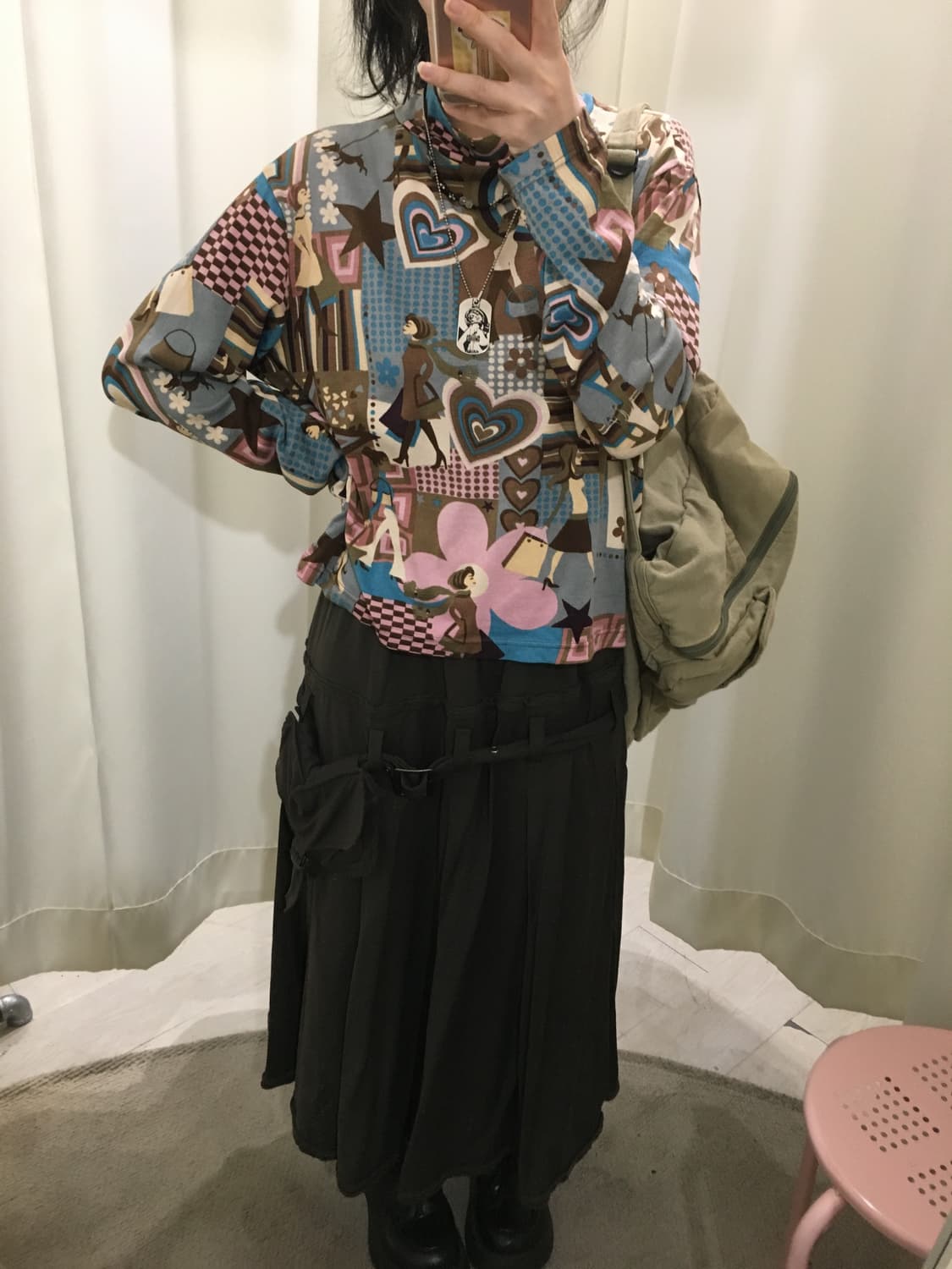 Retro graphic print top 상품이미지3