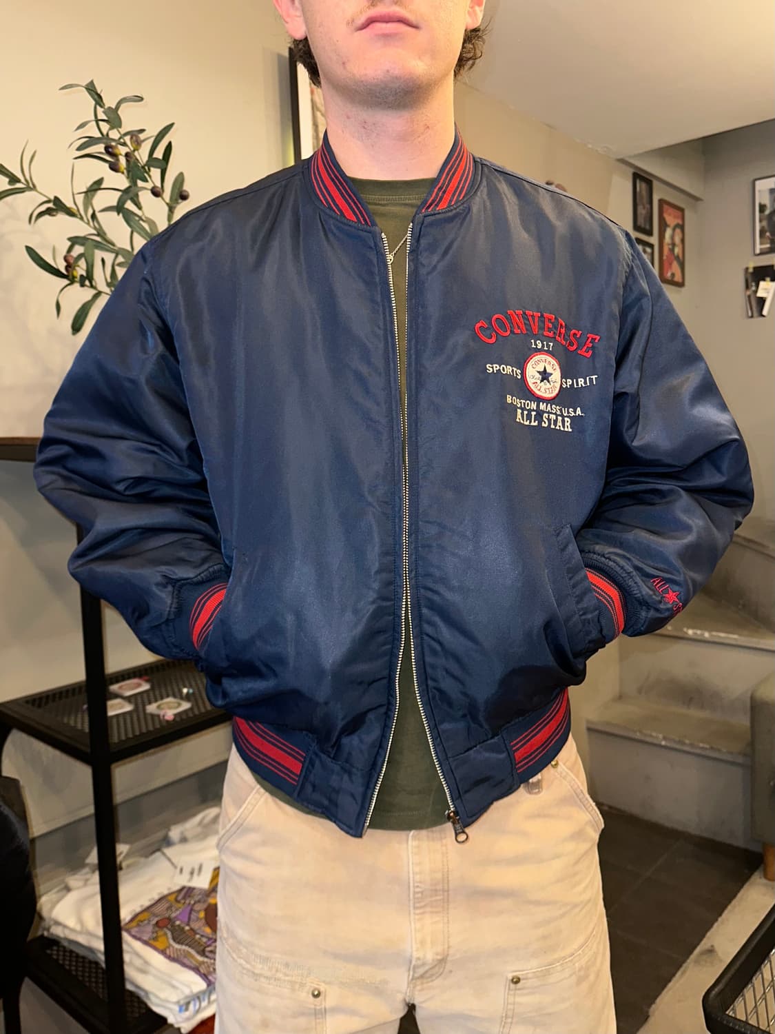 90‘s Converse big logo bomber jacket 상품이미지4