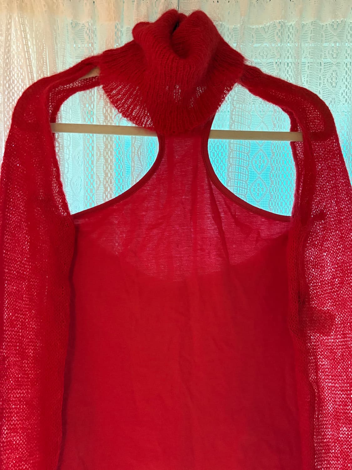 기마구아스 레드 홀터넥 탑 볼레로 세트 상품이미지3