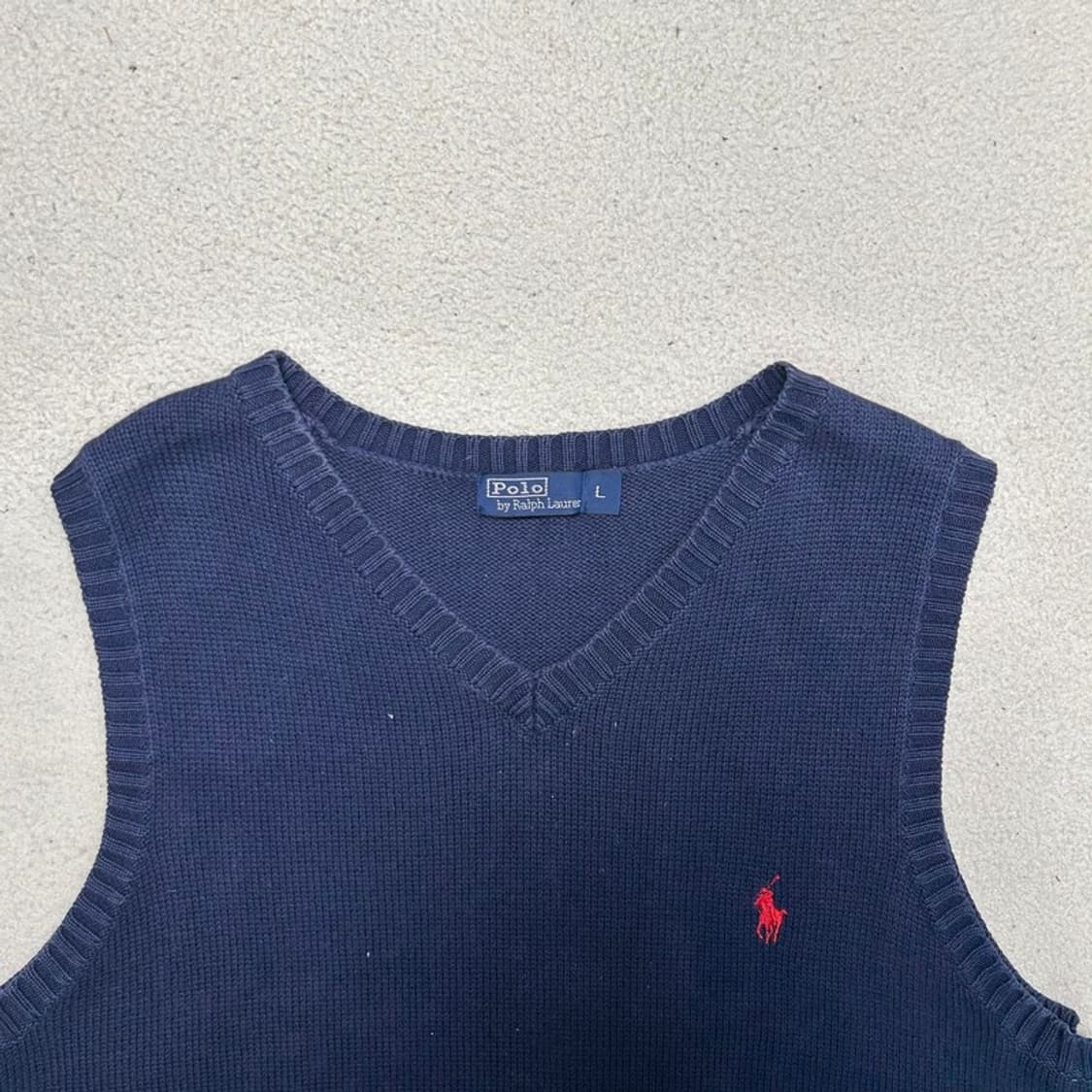 폴로랄프로렌 네이비 컬러 브이넥 니트 베스트 L 상품이미지4