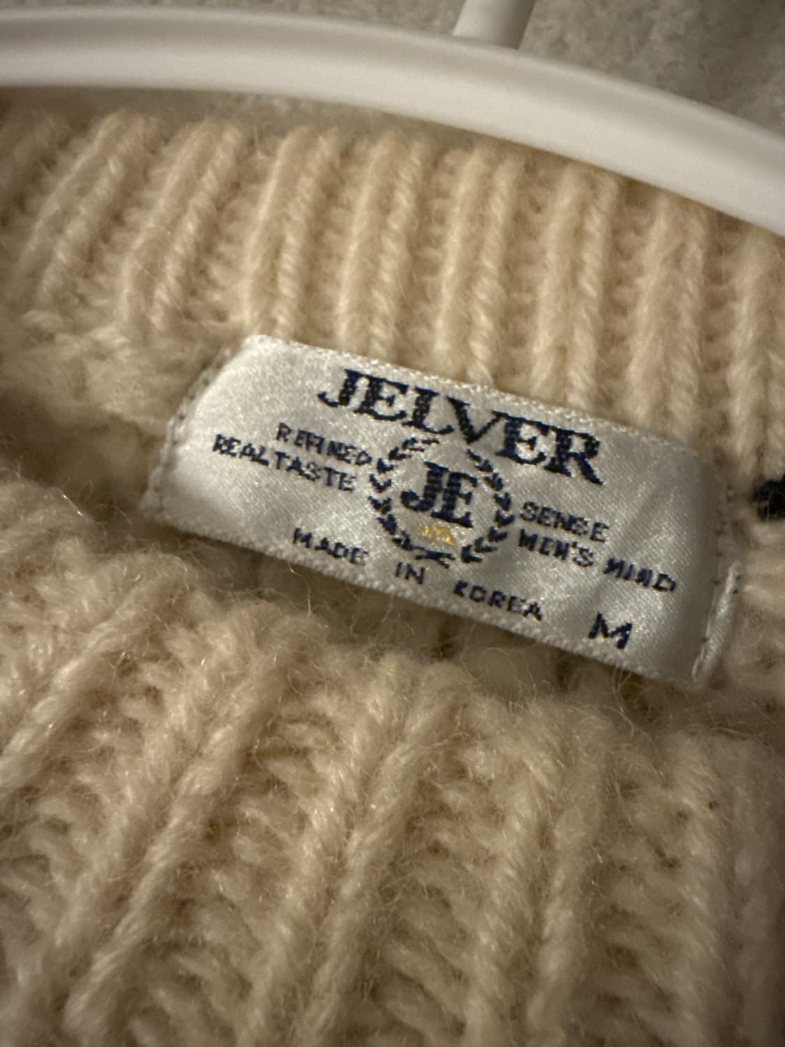 [JELVER] 아이보리 꽈배기 니트 (Ivory knit) 울 100 상품이미지2