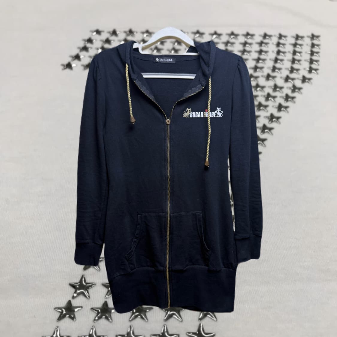 y2k 오네갸루 블랙 후드집업 상품이미지1