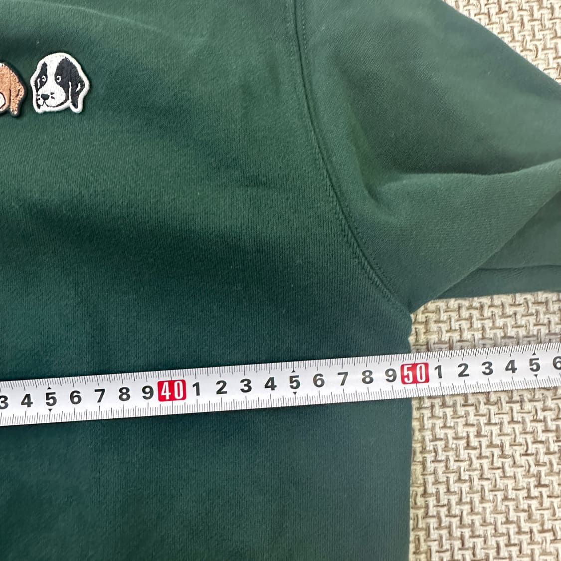 M 헤지스피즈 다크그린 로고 맨투맨 0414D 상품이미지5