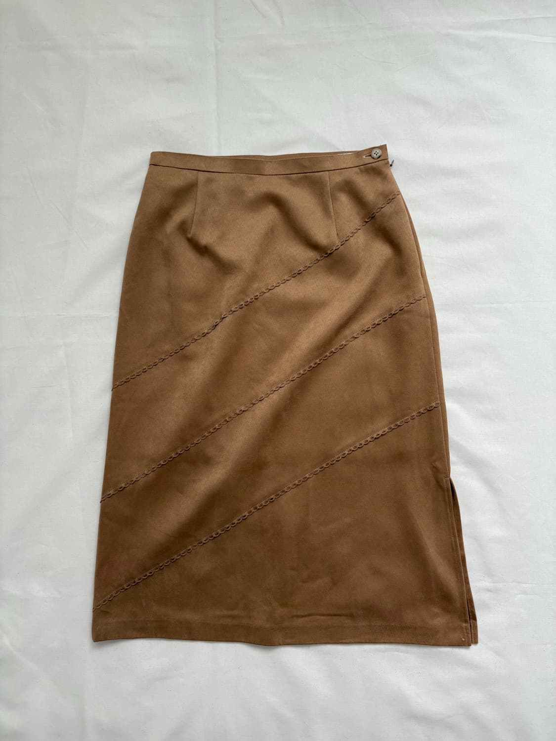 vintage camel fake suede skirt  상품이미지1