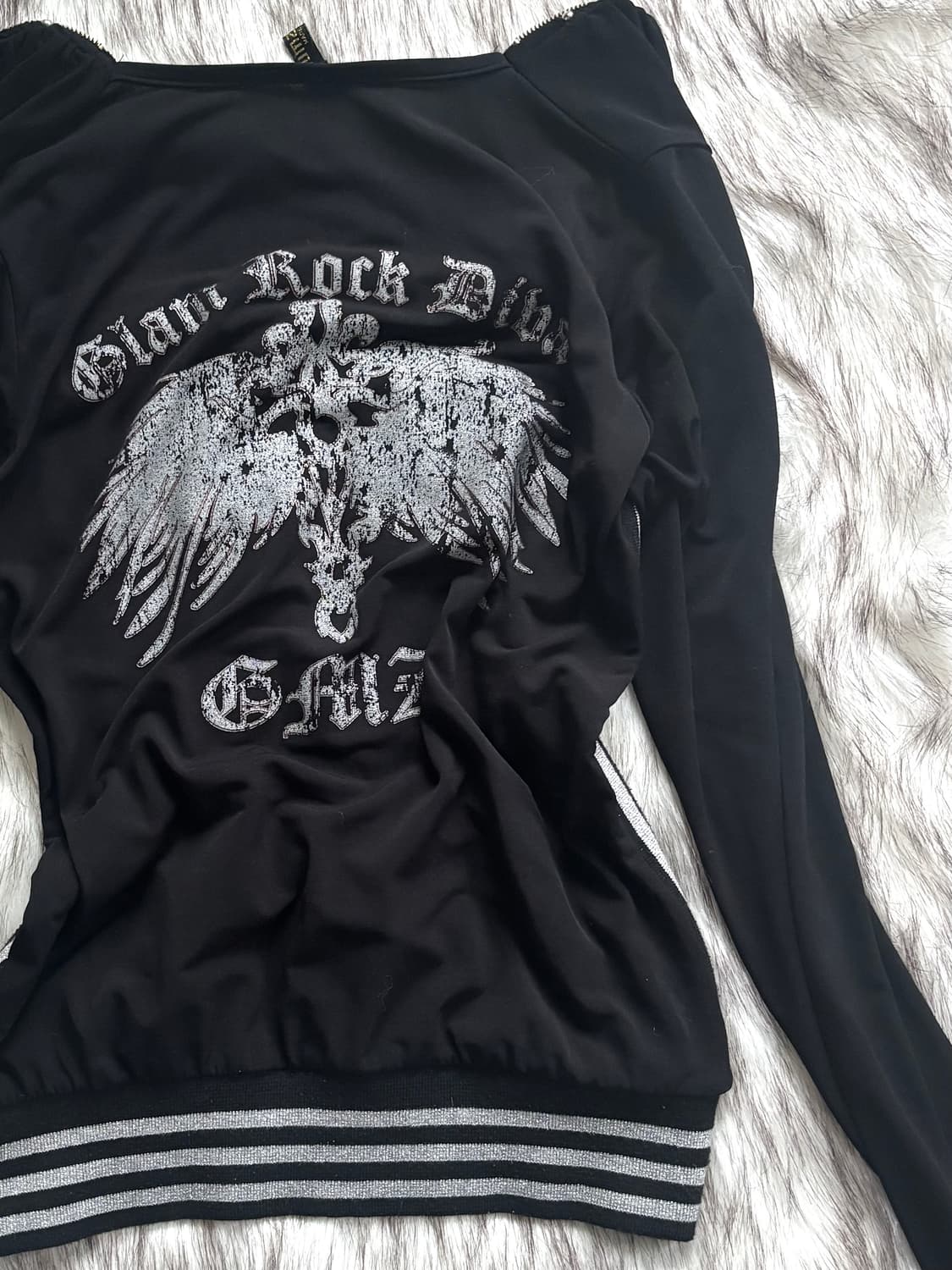 빈티지 펑크 레터링 져지 롱슬리브 탑 상품이미지2